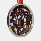 Paars bruin-wit-rotssteenpatroon metalen ornament (Rechts)