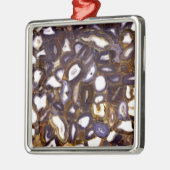 Paars bruin-wit-rotssteenpatroon metalen ornament (Links)