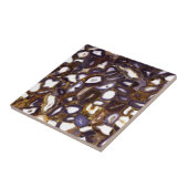 Paars bruin-wit-rotssteenpatroon tegeltje (Zijkant)