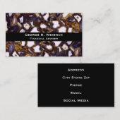 Paars bruin-wit-rotssteenpatroon visitekaartje (Voorkant / Achterkant)