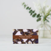 Paars bruin-wit-rotssteenpatroon visitekaartje (Staand voorkant)