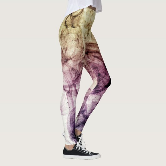 Paars bruine roky stof Abstract Leggings (Rechts)