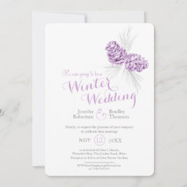 Paars bruine winterbruiloft opnieuw gepland kaart