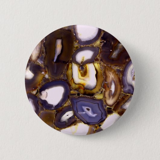 Paars Bruine Witte Agaat steenpatroon Ronde Button 5,7 Cm (Voorkant)