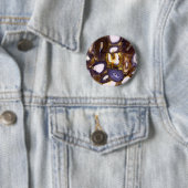 Paars Bruine Witte Agaat steenpatroon Ronde Button 5,7 Cm (In situ)