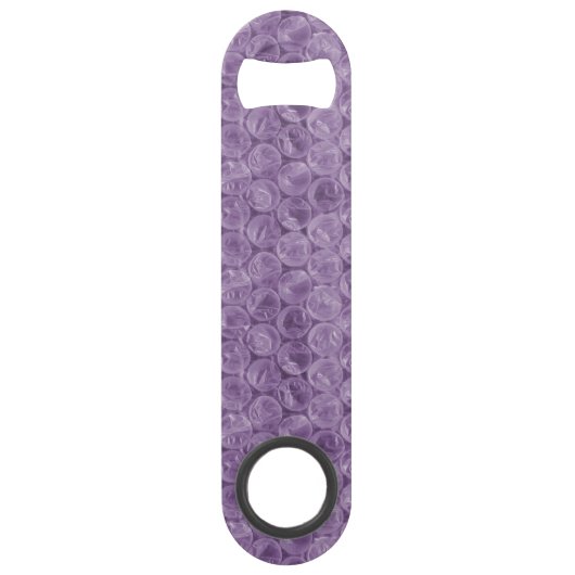 Paars bubbelwikkelpatroon speed flessenopener (Voorkant)