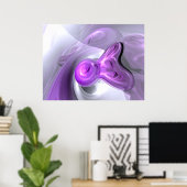 Paars Bunny Abstract Poster (Thuiskantoor)