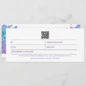 Paars Business Logo QR Code Cadeaubon (Voorkant / Achterkant)