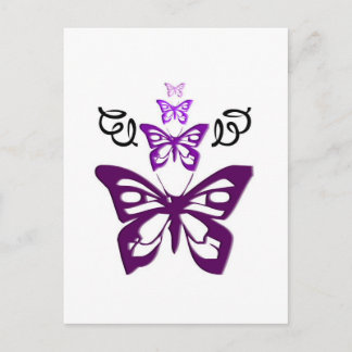 Paars Butterflies Briefkaart