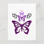 Paars Butterflies Briefkaart (Voorkant)