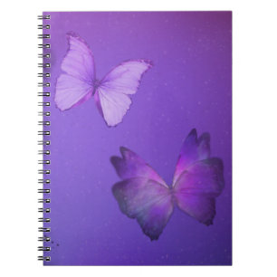 Paars Butterflies Spiral Notitieboek