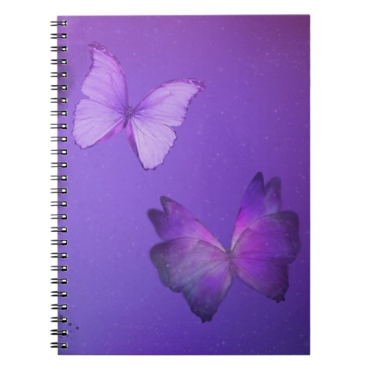 Paars Butterflies Spiral Notitieboek (Voorkant)