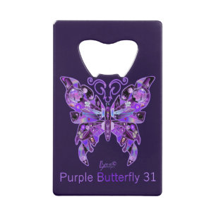 Paars Butterfly 31 Credit Kaart Bottle Opener Creditkaart Flessenopener