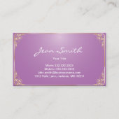 Paars Butterfly Beauty Treatment Visitekaartje (Achterkant)