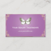 Paars Butterfly Beauty Treatment Visitekaartje (Voorkant)