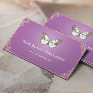 Paars Butterfly Beauty Treatment Visitekaartje