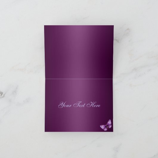 Paars Butterfly - Dank u wel Bedankkaart (Binnen)