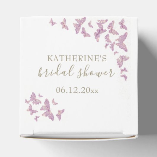 Paars Butterfly Gold Boho Vrijgezellenfeest Aangep Bedankdoosjes (Bovenkant)