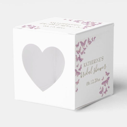 Paars Butterfly Gold Boho Vrijgezellenfeest Aangep Bedankdoosjes (Voorkant Zijde)