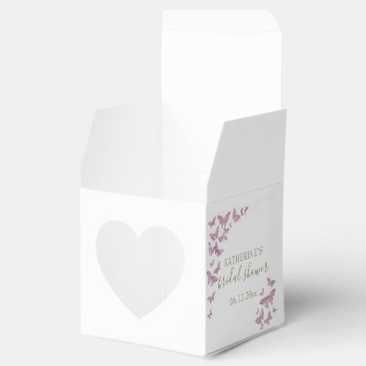 Paars Butterfly Gold Boho Vrijgezellenfeest Aangep Bedankdoosjes (Geopend)