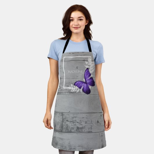 Paars Butterfly Rustic Personalized Schort (Gedragen)