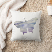 Paars Butterfly Silhouette Painting Sierkussen (Deken)