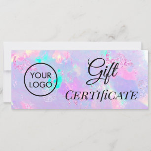 paars cadeaucertificaat voor optioneel logo