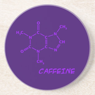 Paars Caffeine Molecule Onderzetter