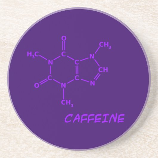 Paars Caffeine Molecule Onderzetter (Voorkant)