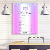 Paars Cake Bakkerij Glitter Drips Menu Prijslijst Poster
