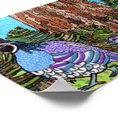 Paars Californische kwartel met Babies Mini Folk A Poster (Hoek)