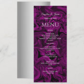 Paars Calligrafie Huwelijksmenu Menu (Voorkant / Achterkant)