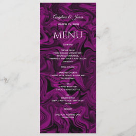 Paars Calligrafie Huwelijksmenu Menu