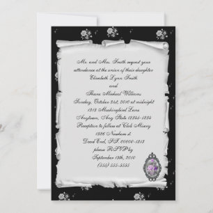 Paars Cameo Roos Steampunk Gothic bruiloft