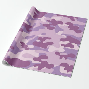 Paars camo-ontwerp cadeaupapier