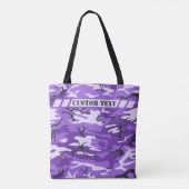 Paars Camo Tas met aangepaste tekst (Achterkant)