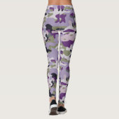 Paars Camouflage Lavender Green Camo Patroon Leggings (Achterkant)