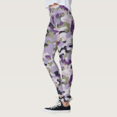 Paars Camouflage Lavender Green Camo Patroon Leggings (Links)