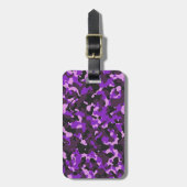Paars camouflagepatroon bagagelabel (Voorkant verticaal)
