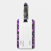 Paars camouflagepatroon bagagelabel (Achterkant verticaal)
