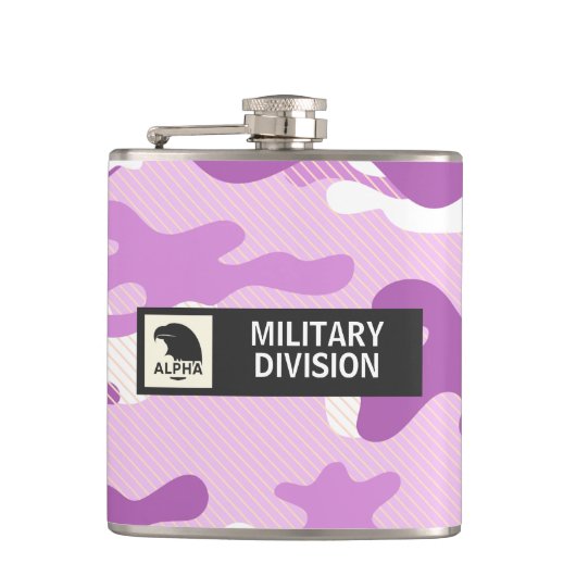 Paars Camouflagepatroon Heupfles (Voorkant)