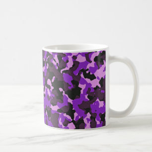 Paars camouflagepatroon koffiemok