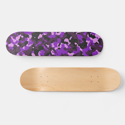 Paars camouflagepatroon persoonlijk skateboard (Horizontaal)
