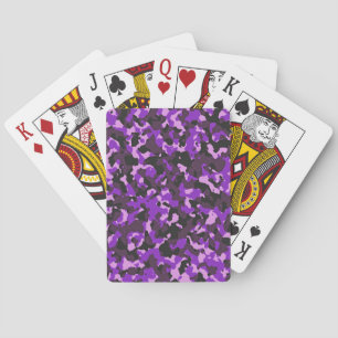 Paars camouflagepatroon pokerkaarten