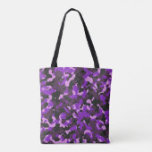 Paars camouflagepatroon tote bag (Achterkant)