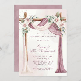 Paars Canopy Florals Bridesmaids Luncheon Invites