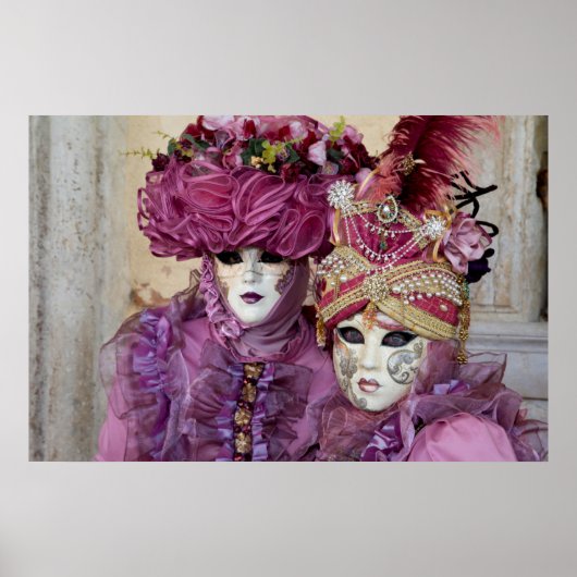 Paars Carnaval kostuum, Venetië Poster (Voorkant)