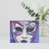 Paars carnavalmasker door PSOVART Briefkaart (Staand voorkant)