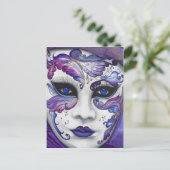 Paars carnavalmasker door PSOVART Briefkaart (Staand voorkant)