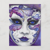 Paars carnavalmasker door PSOVART Briefkaart (Voorkant)